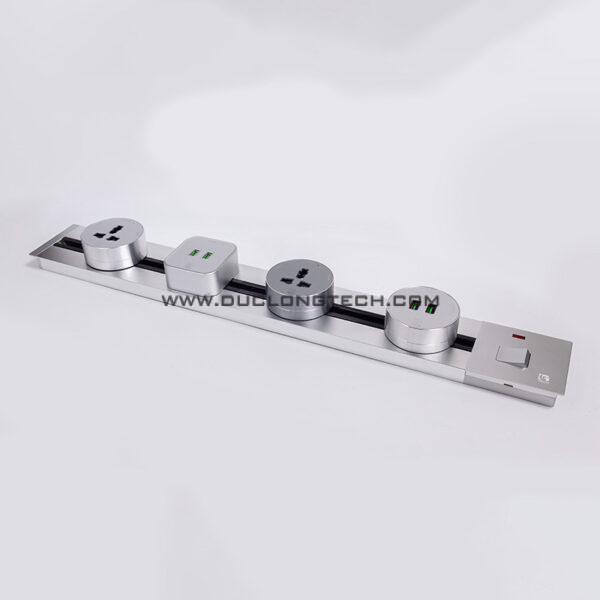 Ổ điện thanh ray - Track socket LGtech 8 Ray chim bac 8