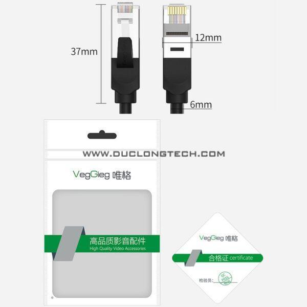 Cáp Mạng Bấm Sẵn CAT6 Đầu Bọc Kim Loại Veggieg 4 V E631 4