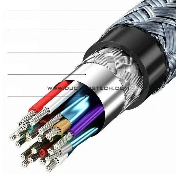 Cáp USB Type-C 3.1 dài 1.5m tốc độ 10Gbps, hỗ trợ 4K@60Hz, PD 100W Veggieg V-H908 5 V H908 5