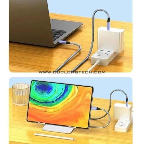 Cáp USB Type-C 3.1 dài 1.5m tốc độ 10Gbps, hỗ trợ 4K@60Hz, PD 100W Veggieg V-H908 3 V H908 7