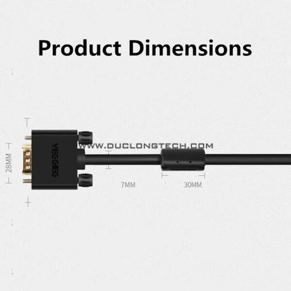 Cáp tín hiệu VGA thương hiệu VEGGIEG 5 V V201 5