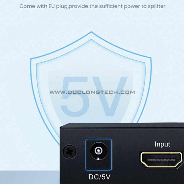 Bộ chia HDMI 1 ra 2 Ugreen 40201 hỗ trợ 4K*2K 3D HDCP 12 40201 12