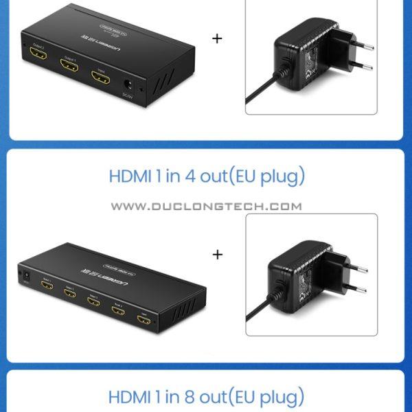 Bộ chia HDMI 1 ra 2 Ugreen 40201 hỗ trợ 4K*2K 3D HDCP 13 40201 13