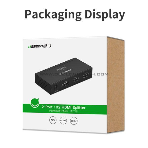 Bộ chia HDMI 1 ra 2 Ugreen 40201 hỗ trợ 4K*2K 3D HDCP 1 40201 20